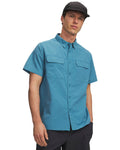 UA Explor Woven Solid Men's Short Sleeve - Blue