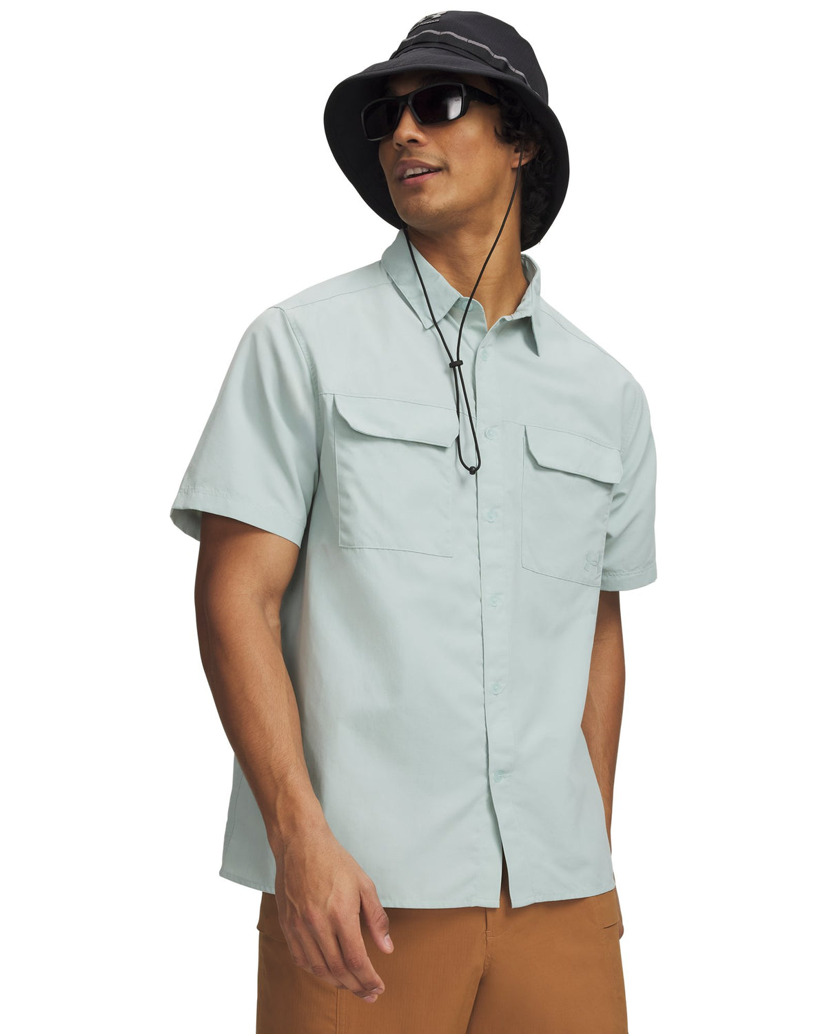 UA Explor Woven Solid Men's Short Sleeve - Blue