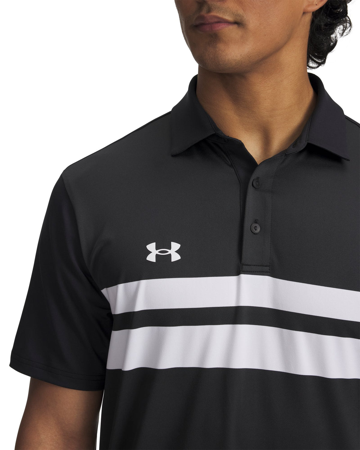 UA Drive Team Dual Stripe Men's Polo - Black