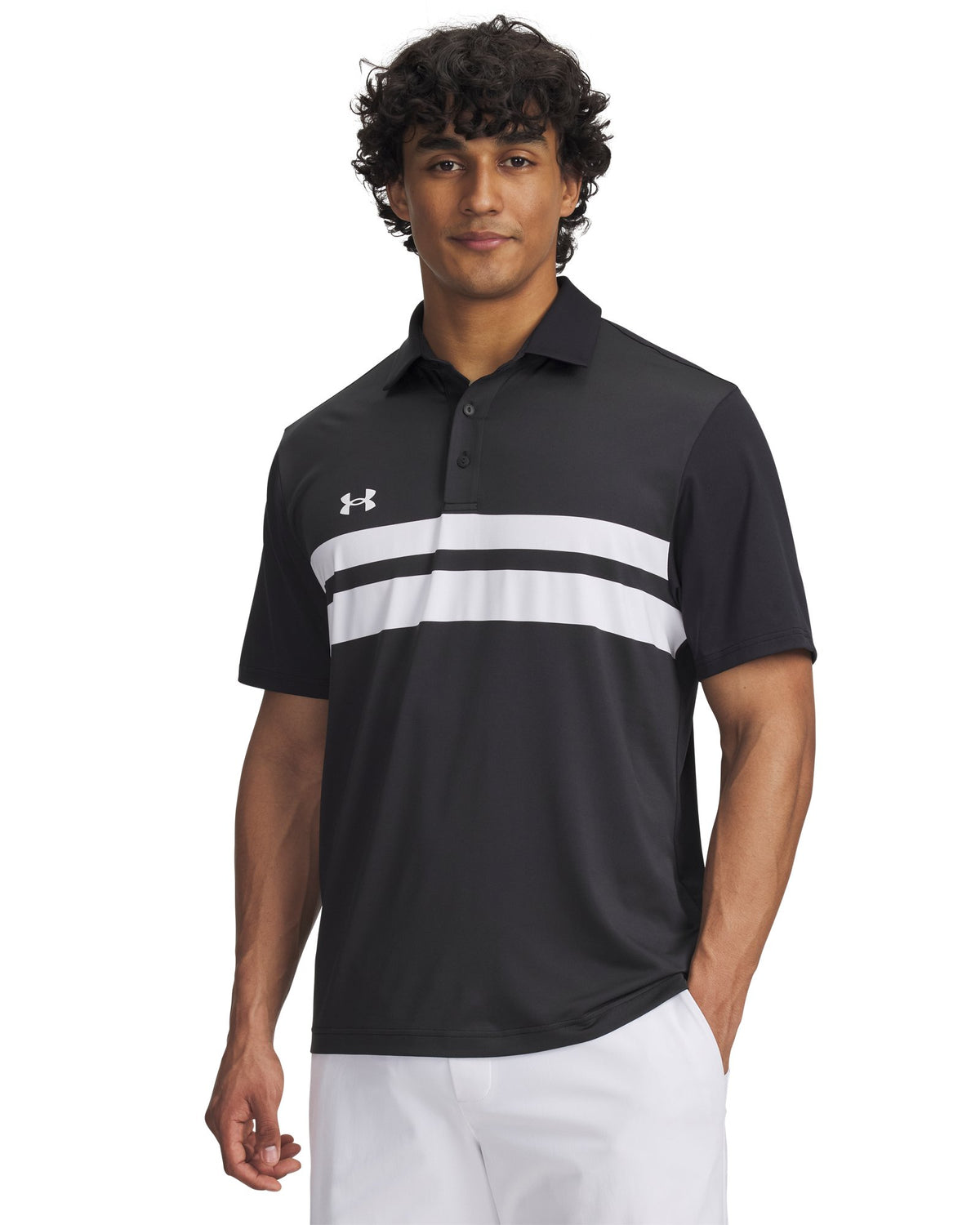 UA Drive Team Dual Stripe Men's Polo - Black
