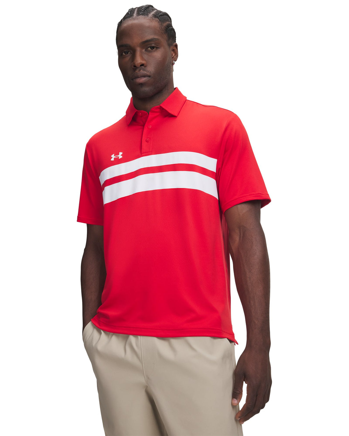UA Drive Team Dual Stripe Men's Polo - Red