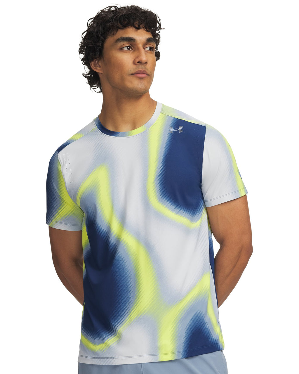 UA Velociti Pro Printed Men's Short Sleeve - Blue