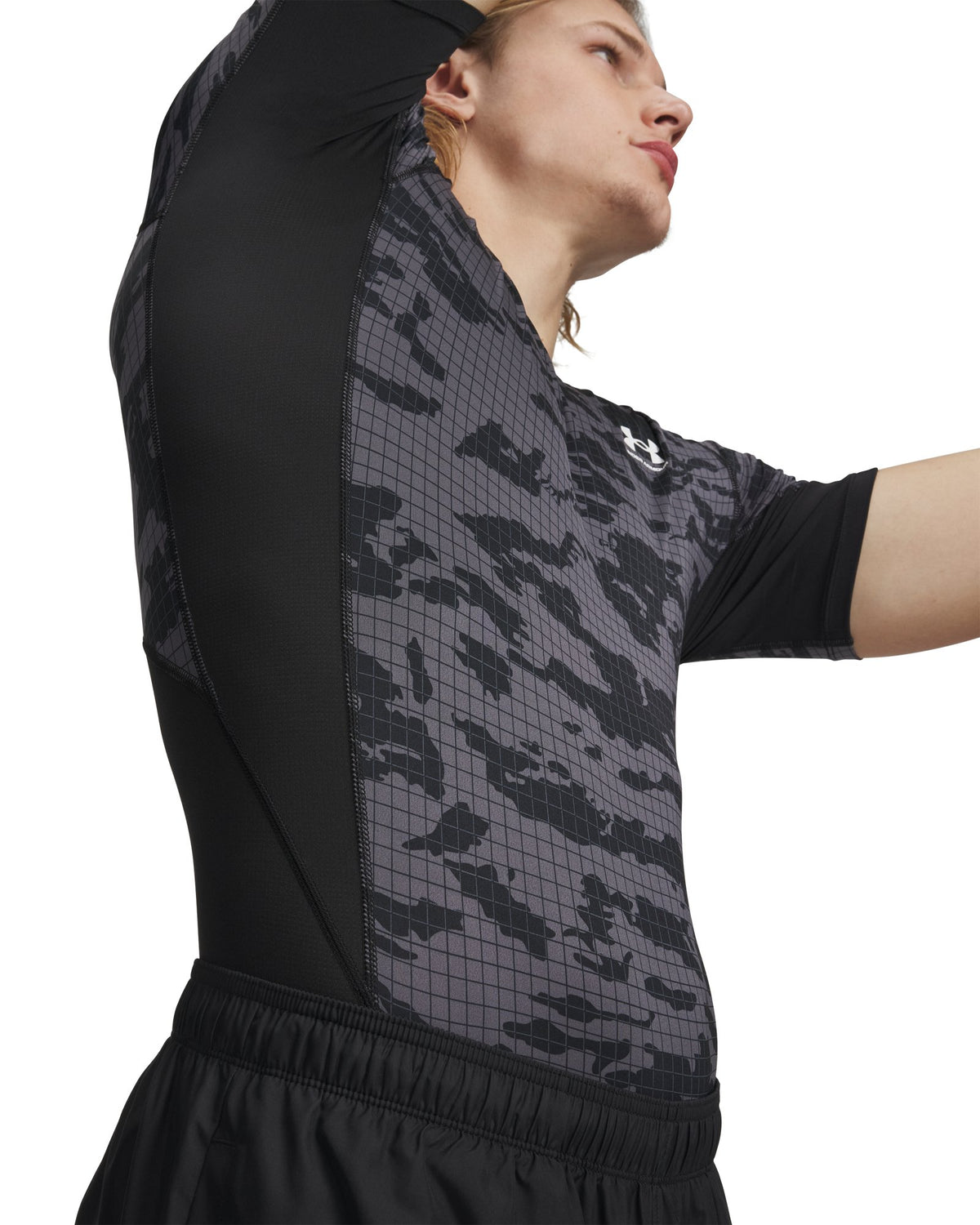 HeatGear® Printed Men's Short Sleeve - Black