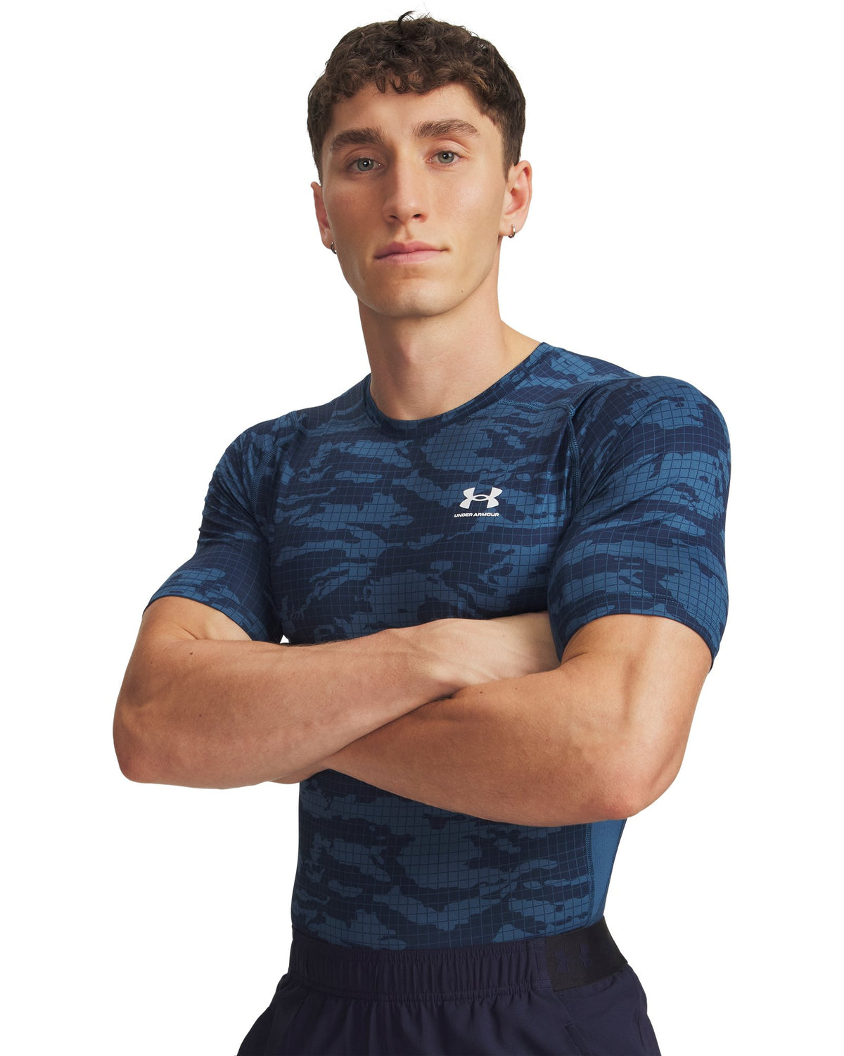 HeatGear® Printed Men's Short Sleeve - Blue