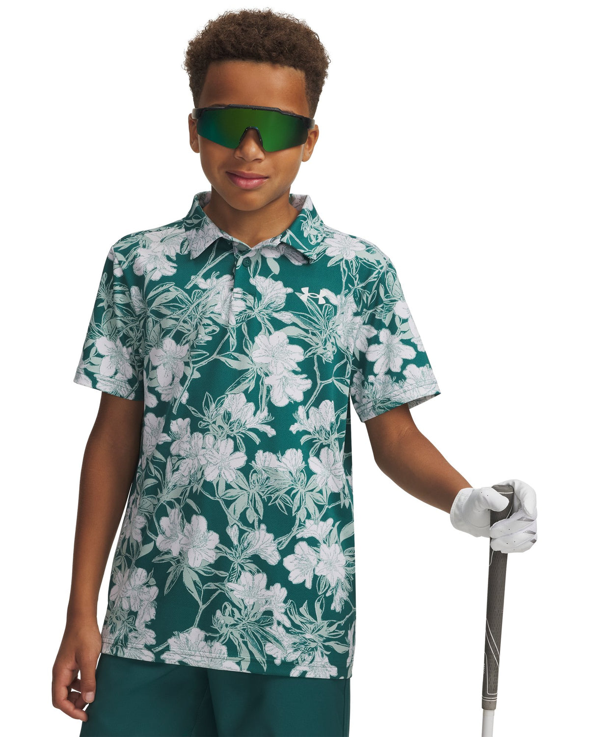 UA Matchplay Printed Boys' Polo - Green