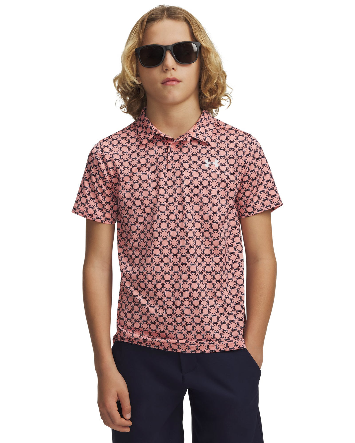 UA Matchplay Printed Boys' Polo - Pink