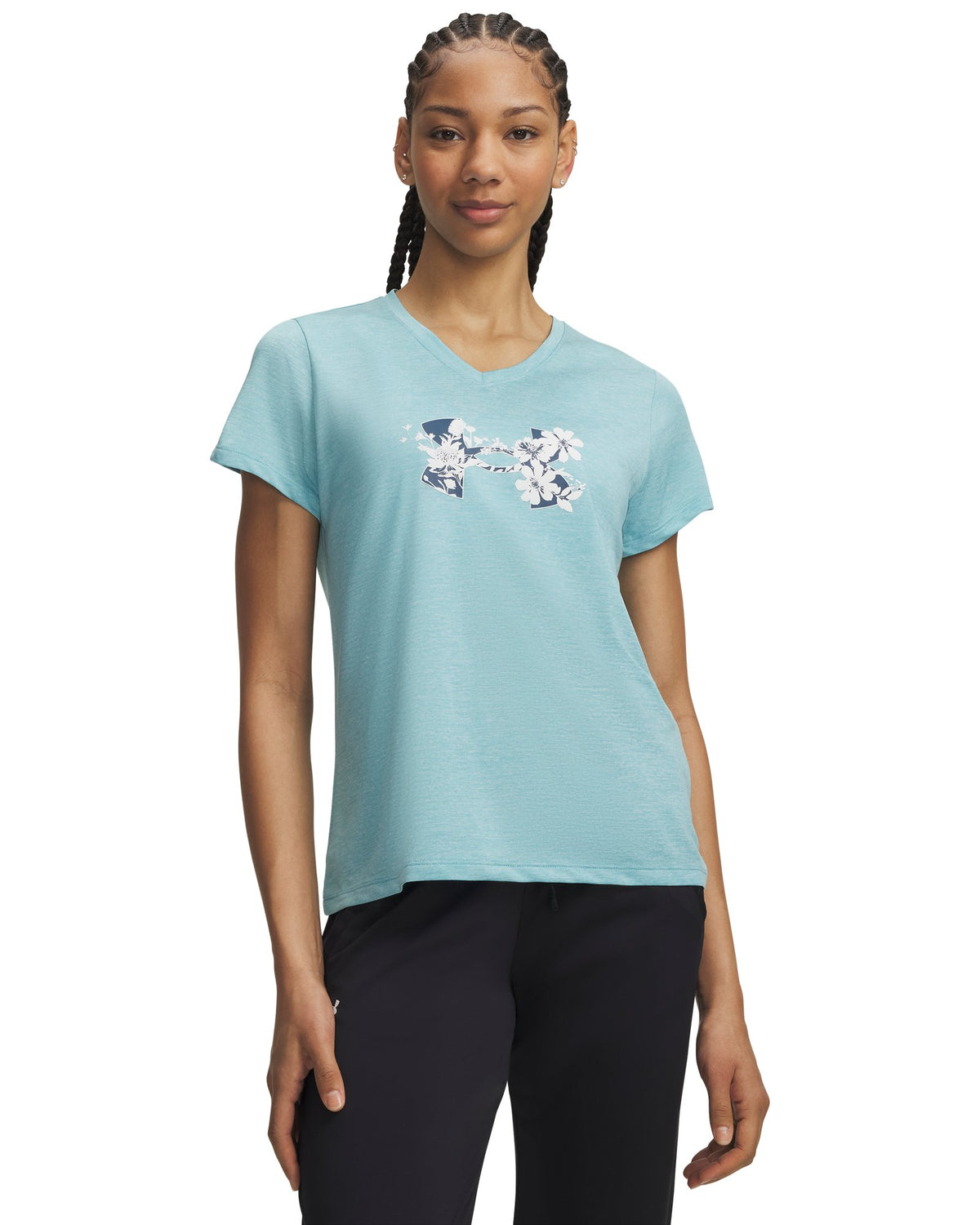 UA Tech™ Twist Graphic Women's V-Neck Short Sleeve - Blue