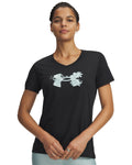 UA Tech™ Graphic Women's V-Neck Short Sleeve - Black