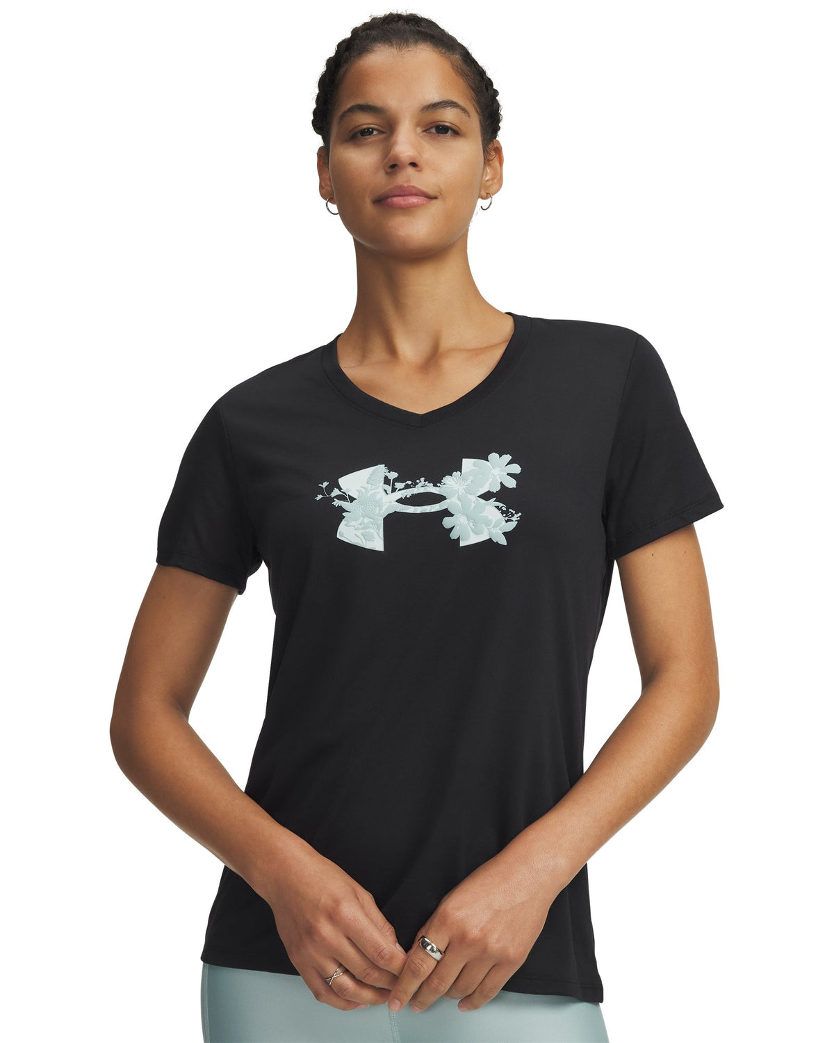 UA Tech™ Graphic Women's V-Neck Short Sleeve - Black