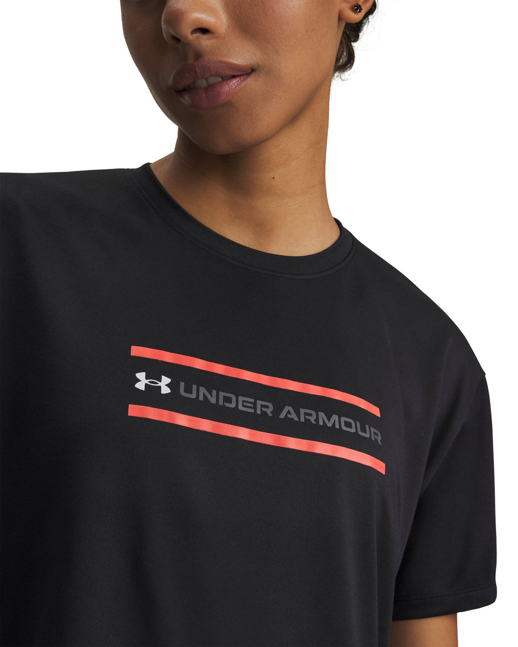 UA Tech™ Branded Women's Crop Short Sleeve - Black