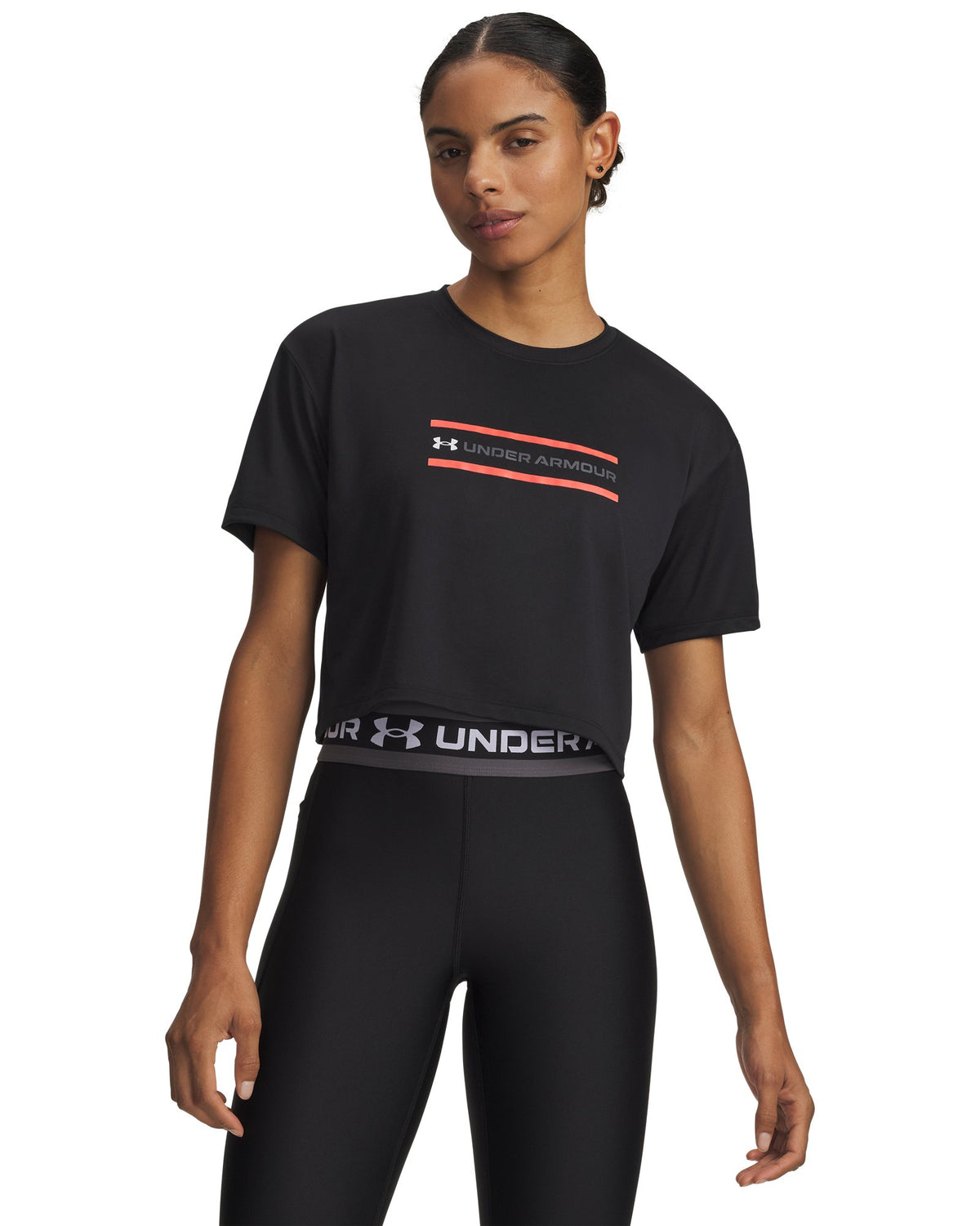 UA Tech™ Branded Women's Crop Short Sleeve - Black
