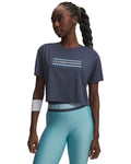 UA Tech™ Branded Women's Crop Short Sleeve - Gray