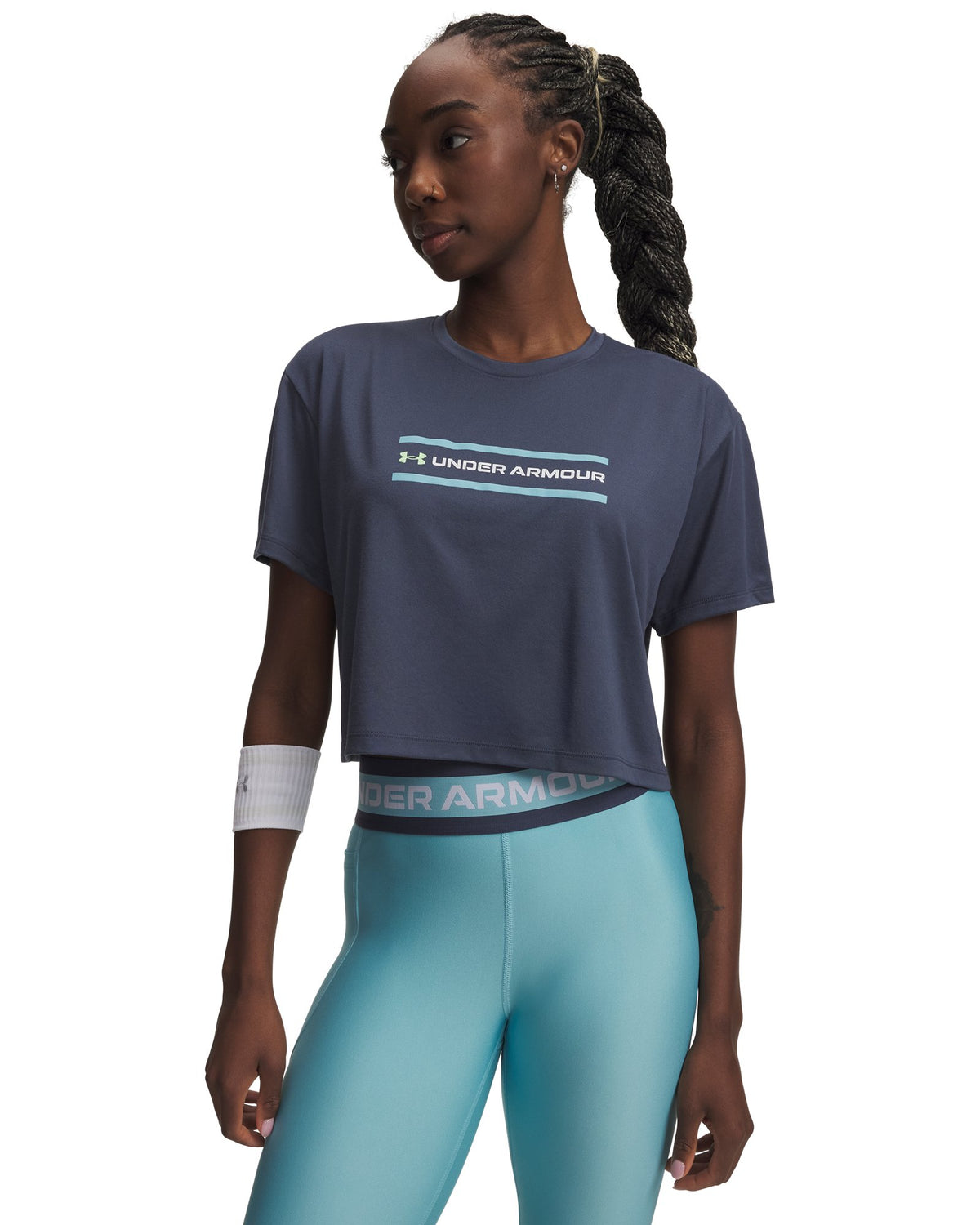 UA Tech™ Branded Women's Crop Short Sleeve - Gray
