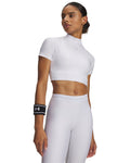 HeatGear® Women's Crop Mock Short Sleeve - White