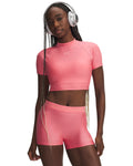 HeatGear® Women's Crop Mock Short Sleeve - Pink