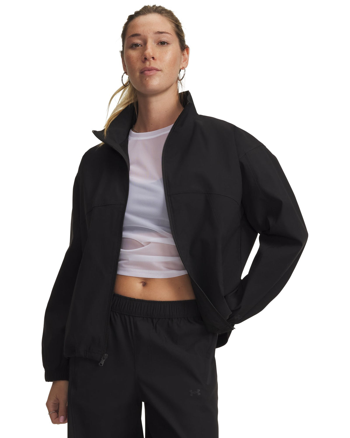 UA Unstoppable Woven Women's Full Zip - Black