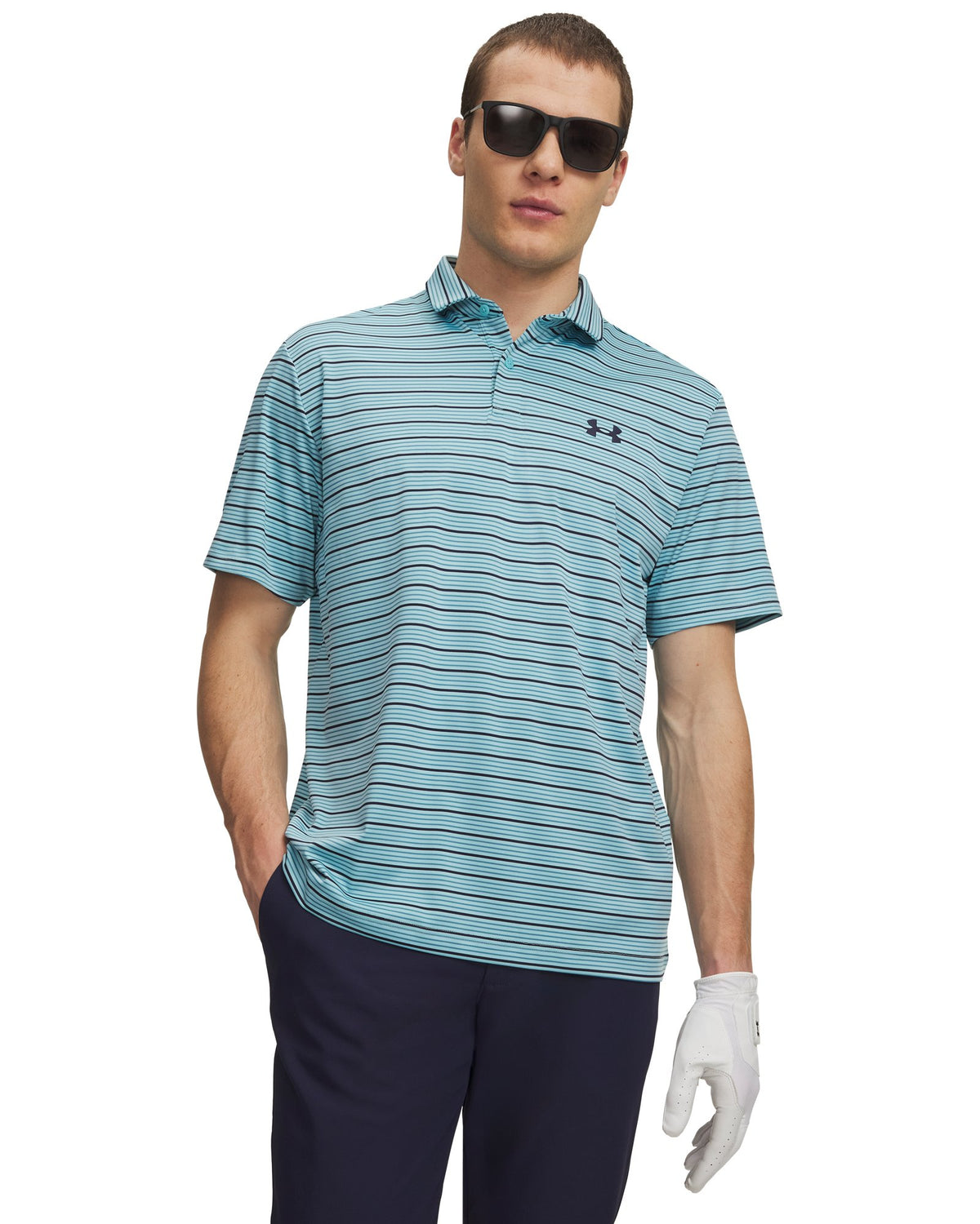 UA Matchplay Stripe Men's Polo - Blue
