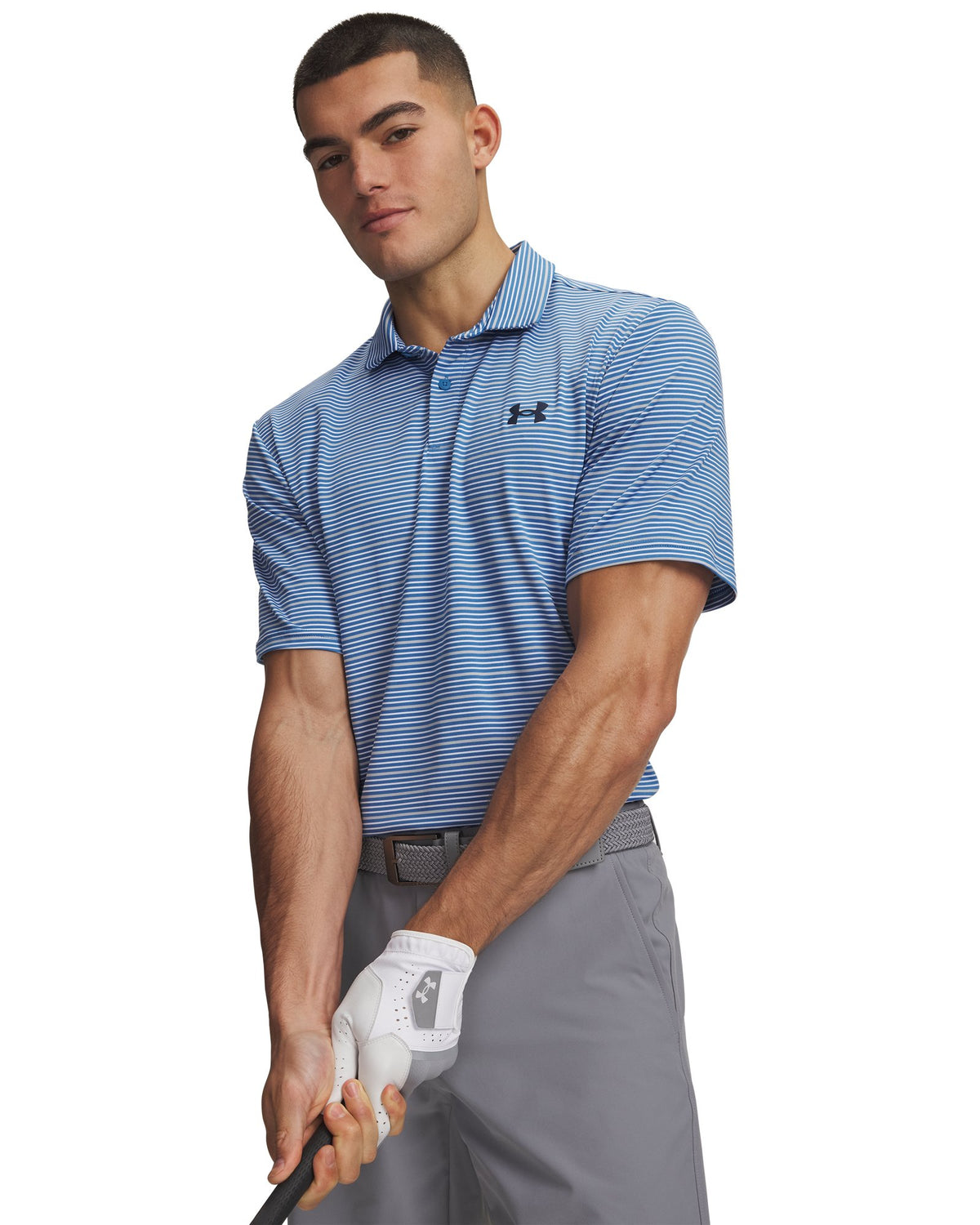 UA Matchplay Stripe Men's Polo - Blue