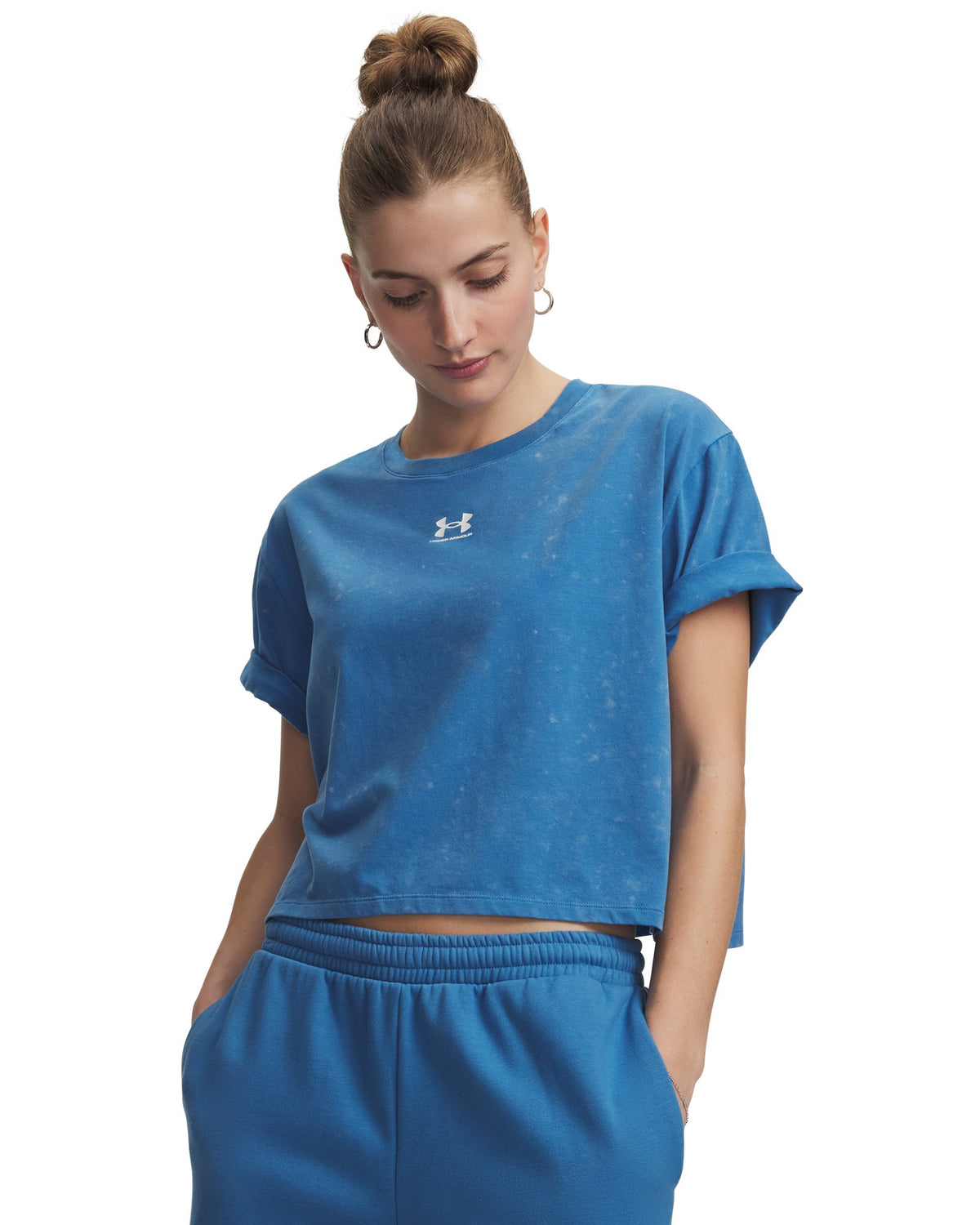 UA Rival Boxy Wash Women's T-Shirt - Blue