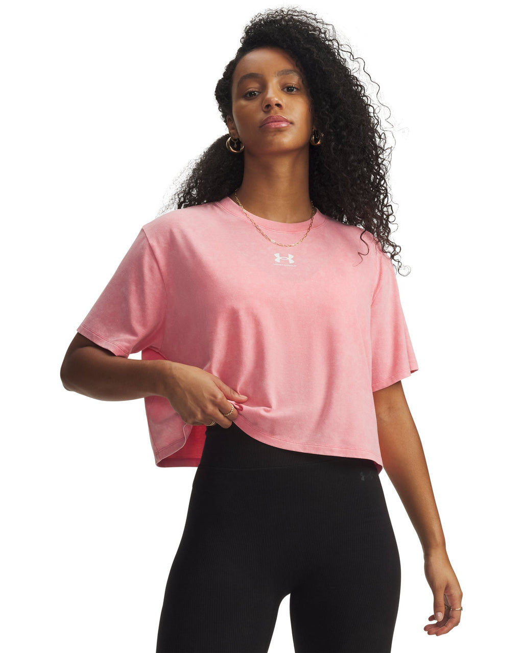 UA Rival Boxy Wash Women's T-Shirt - Pink