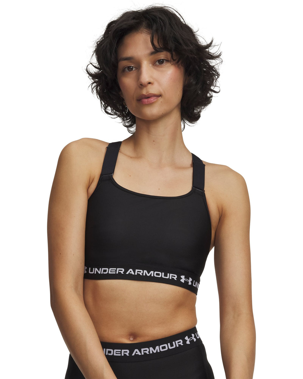 HeatGear® Crossback High Women's Sports Bra - White