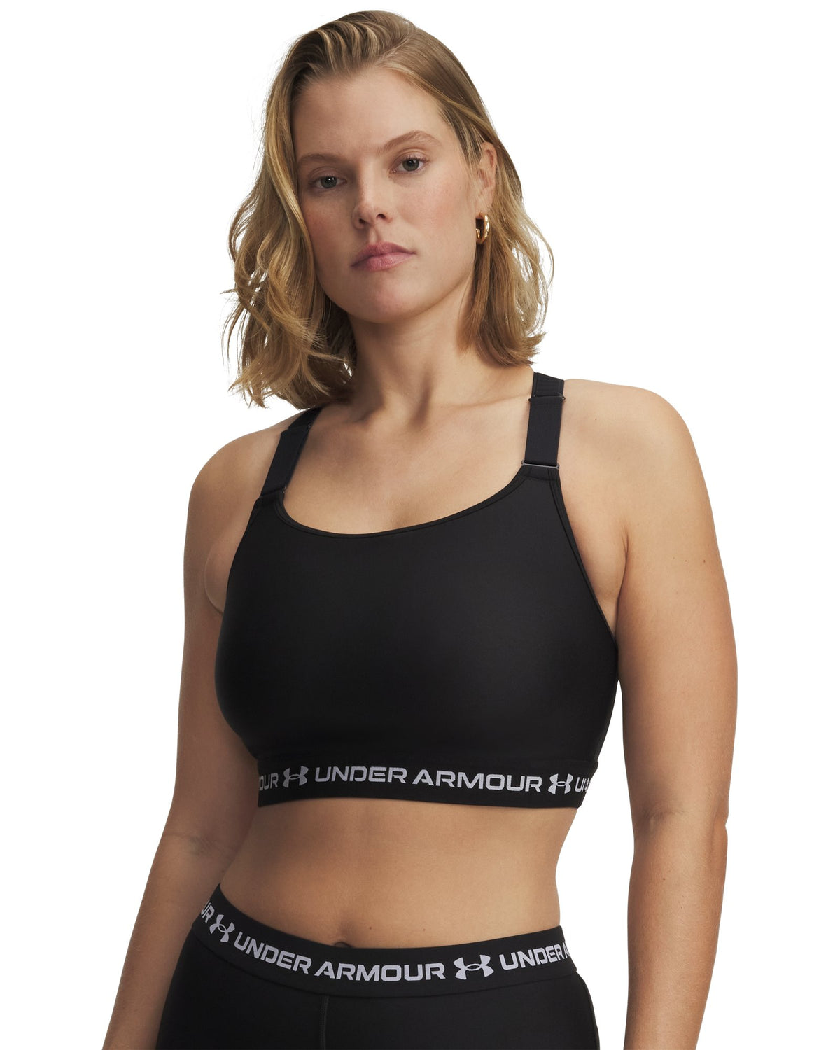 HeatGear® Crossback High Women's Sports Bra - White
