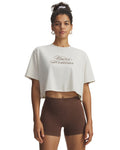 UA Script Heart Women's Crop Short Sleeve - White