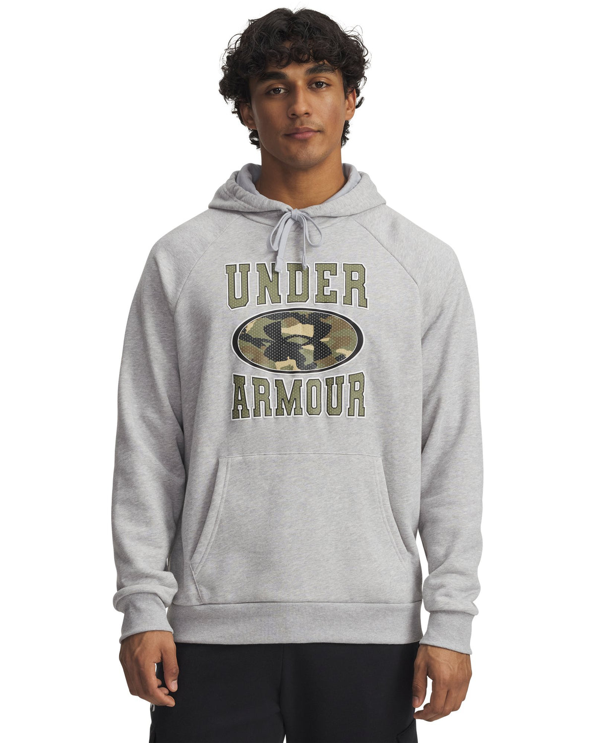 UA Rival Fleece Camo Graphic Men's Hoodie - Gray