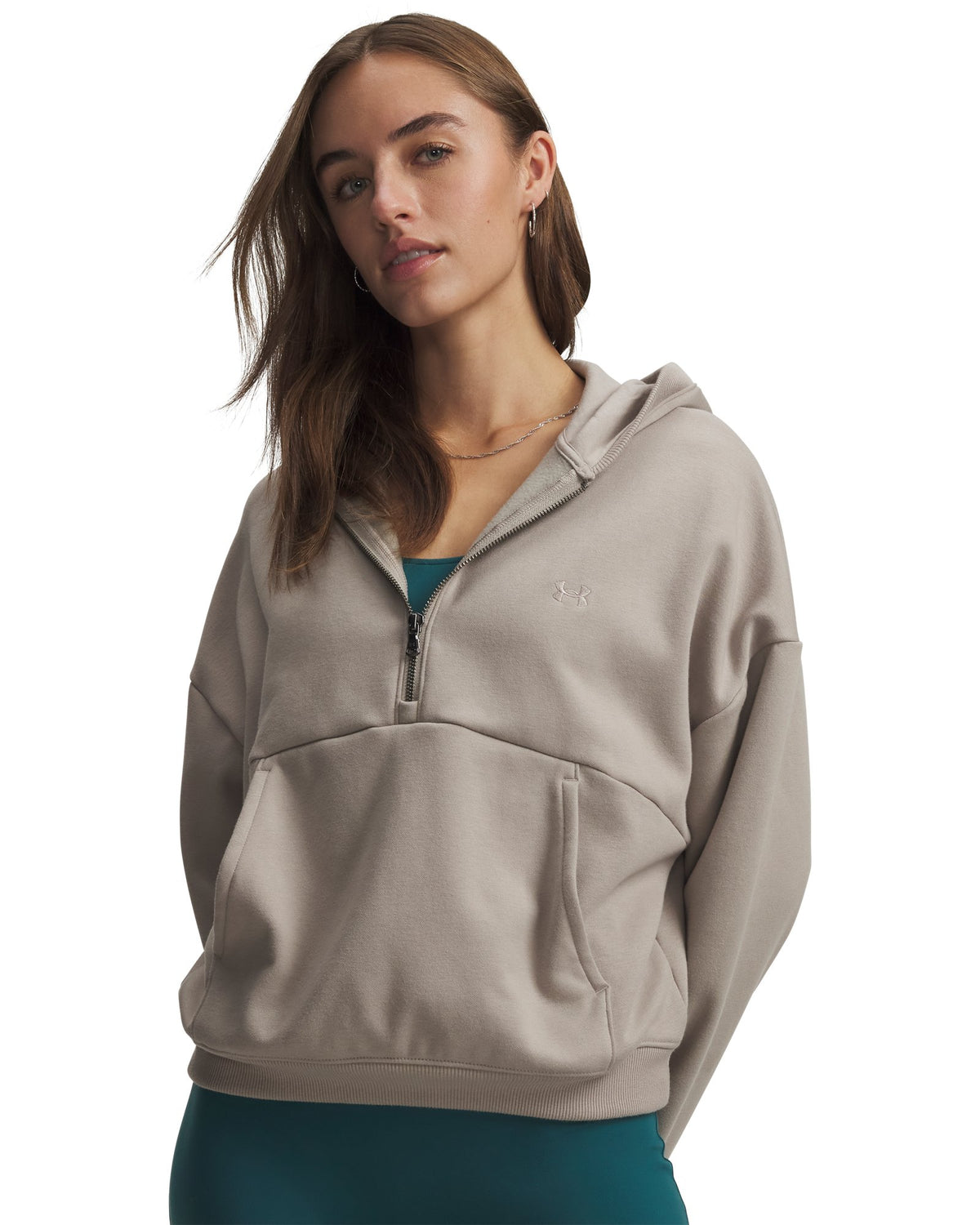 UA Icon Fleece: Reinvented Women's ½ Zip Hoodie - Brown