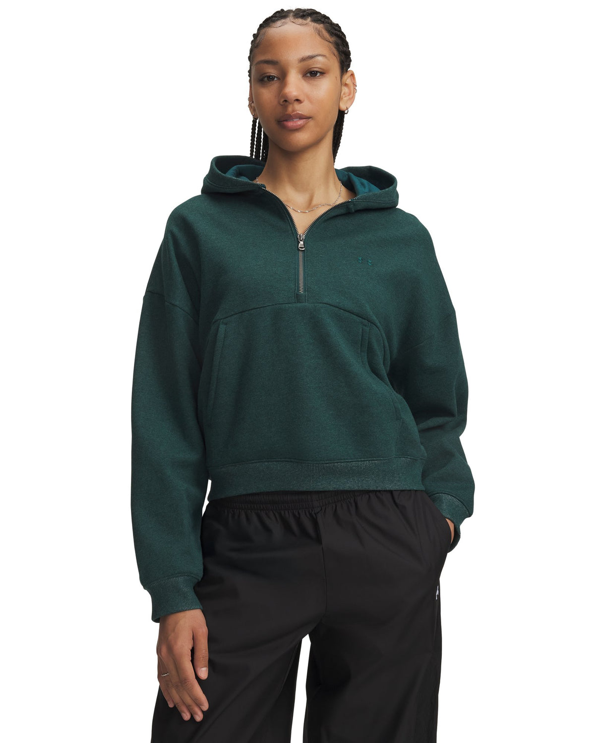UA Icon Fleece: Reinvented Women's ½ Zip Hoodie - Green