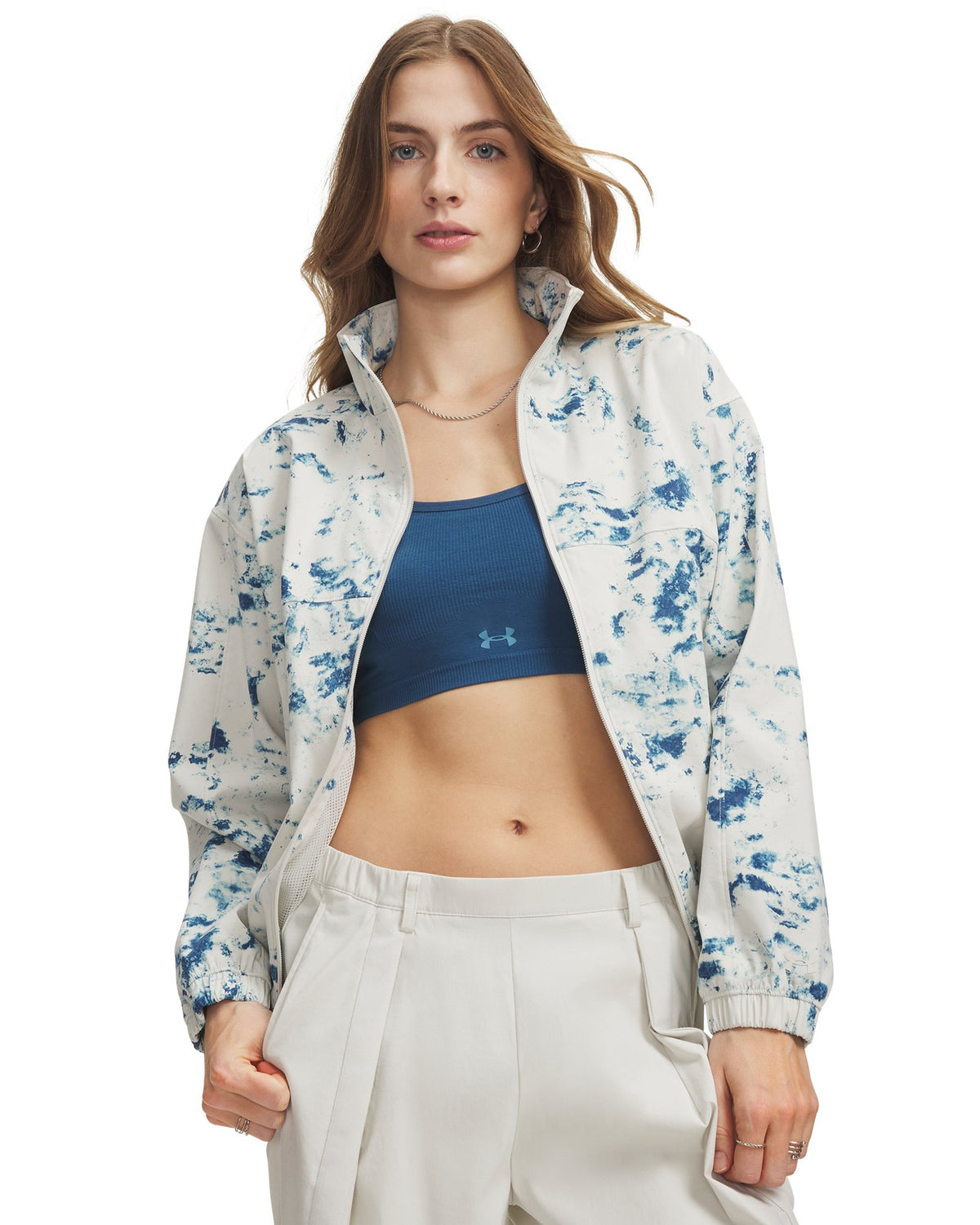UA Unstoppable Woven Printed Women's Jacket - White