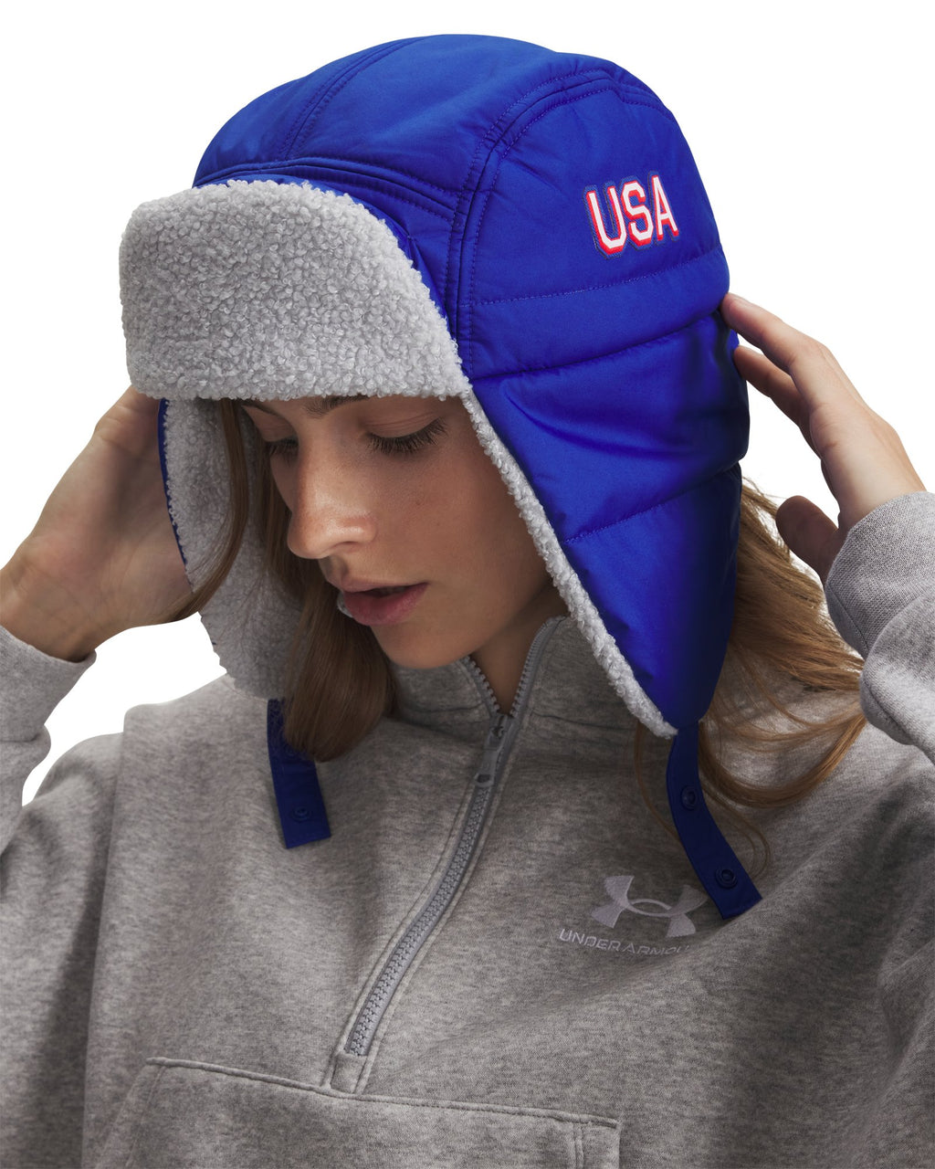 UA x USA Limitless Trapper Unisex Trapper Hat - Blue
