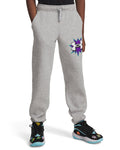UA Rival Fleece Graphics Boys' Joggers - Gray