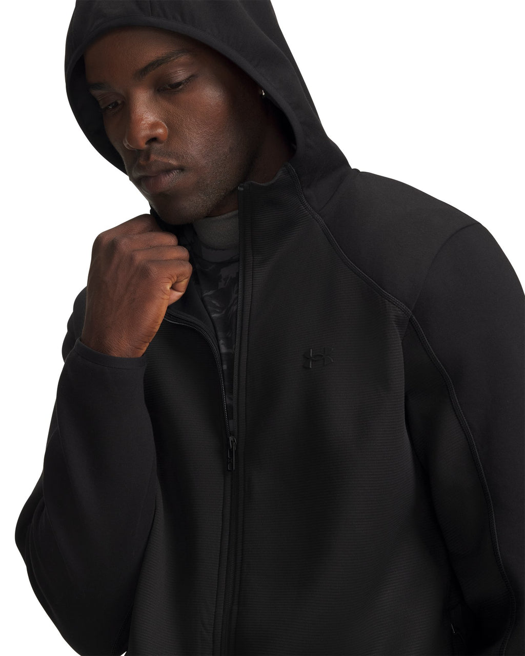 UA Unstoppable Fleece Textured Men's Full Zip - Black