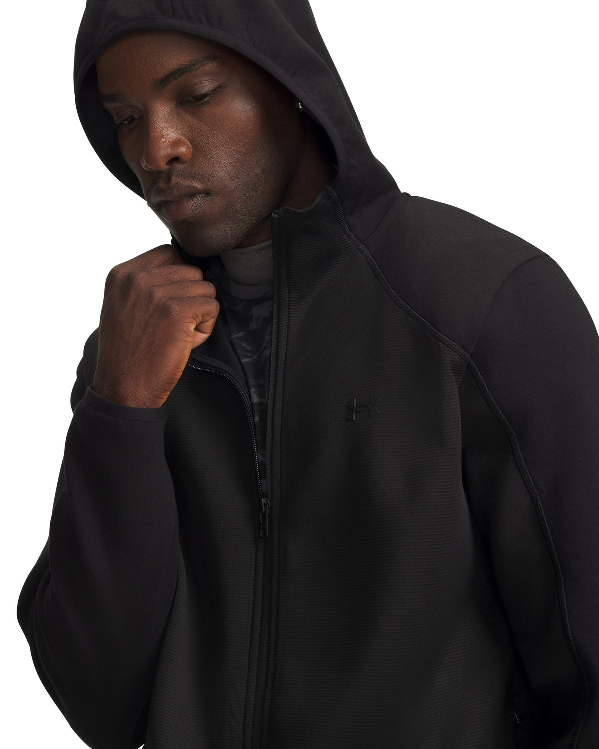 UA Unstoppable Fleece Textured Men's Full Zip - Black