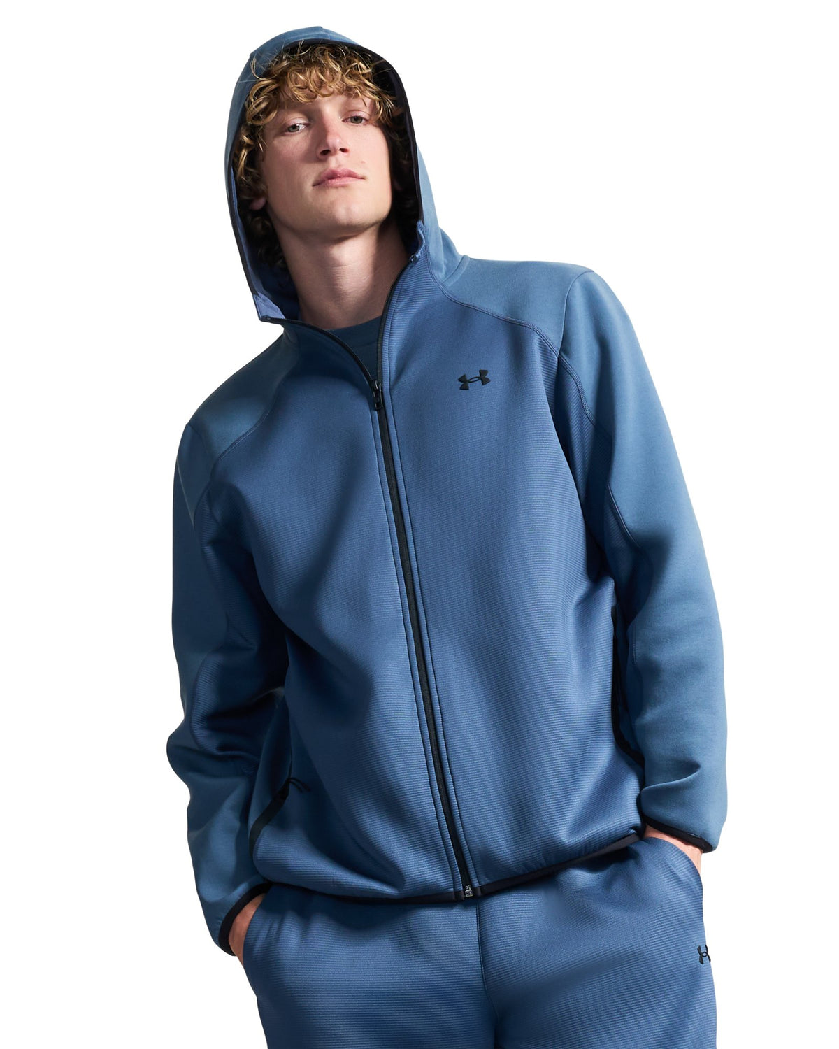 UA Unstoppable Fleece Textured Men's Full Zip - Gray