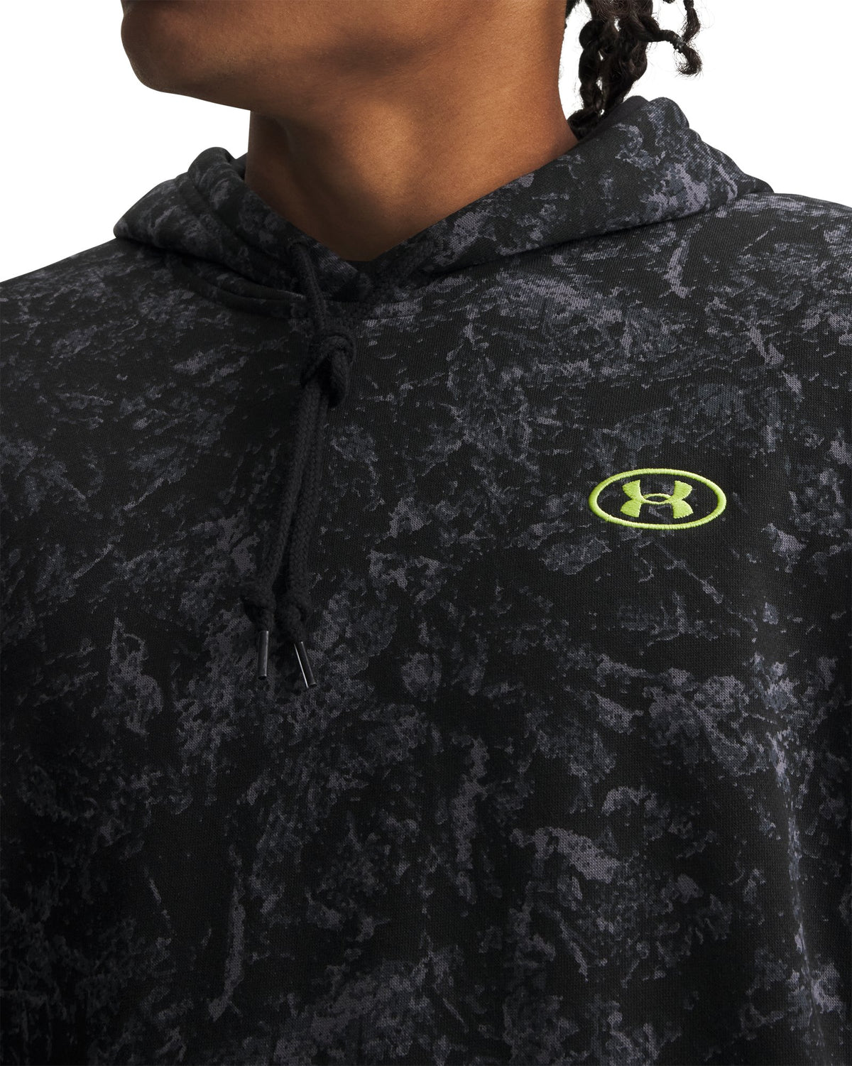 UA Rival Fleece Printed Men's Hoodie - Black