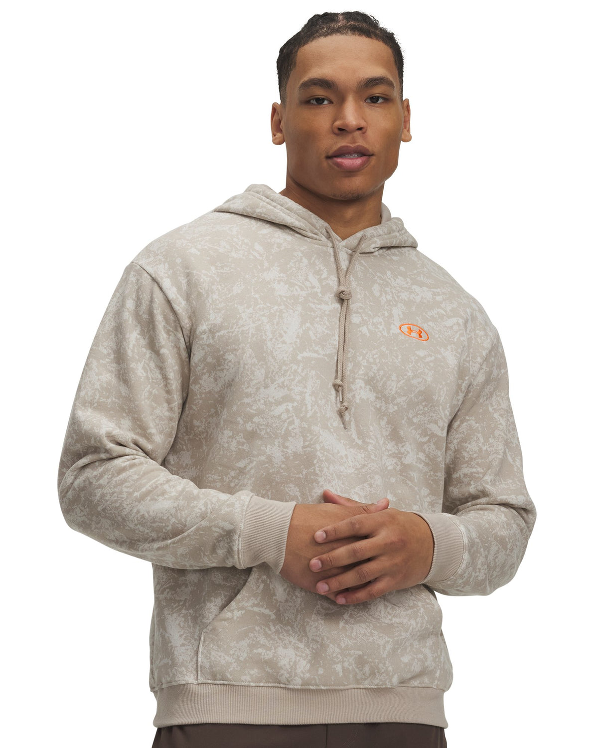 UA Rival Fleece Printed Men's Hoodie - White