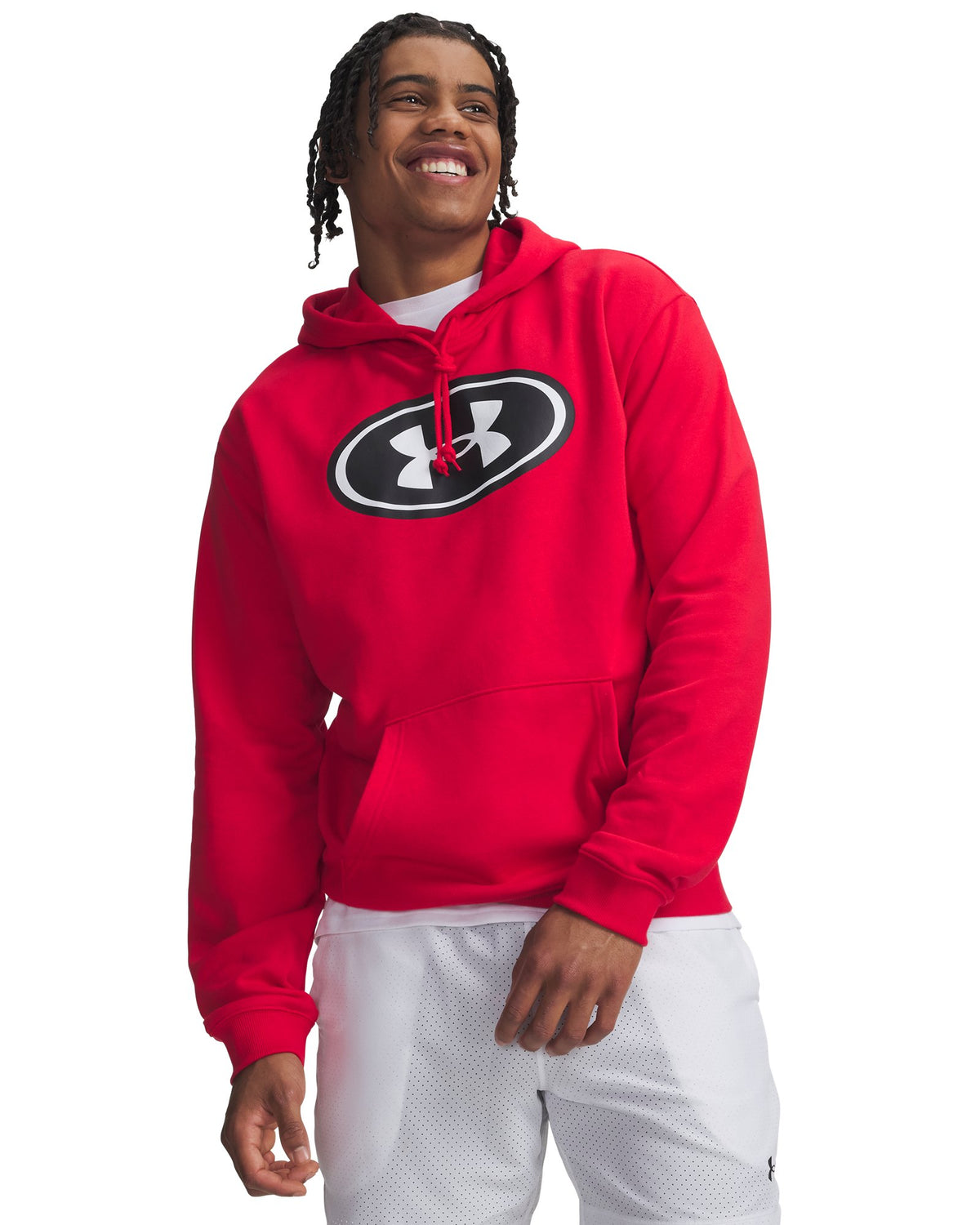 UA Rival Fleece Branded Men's Hoodie - Red