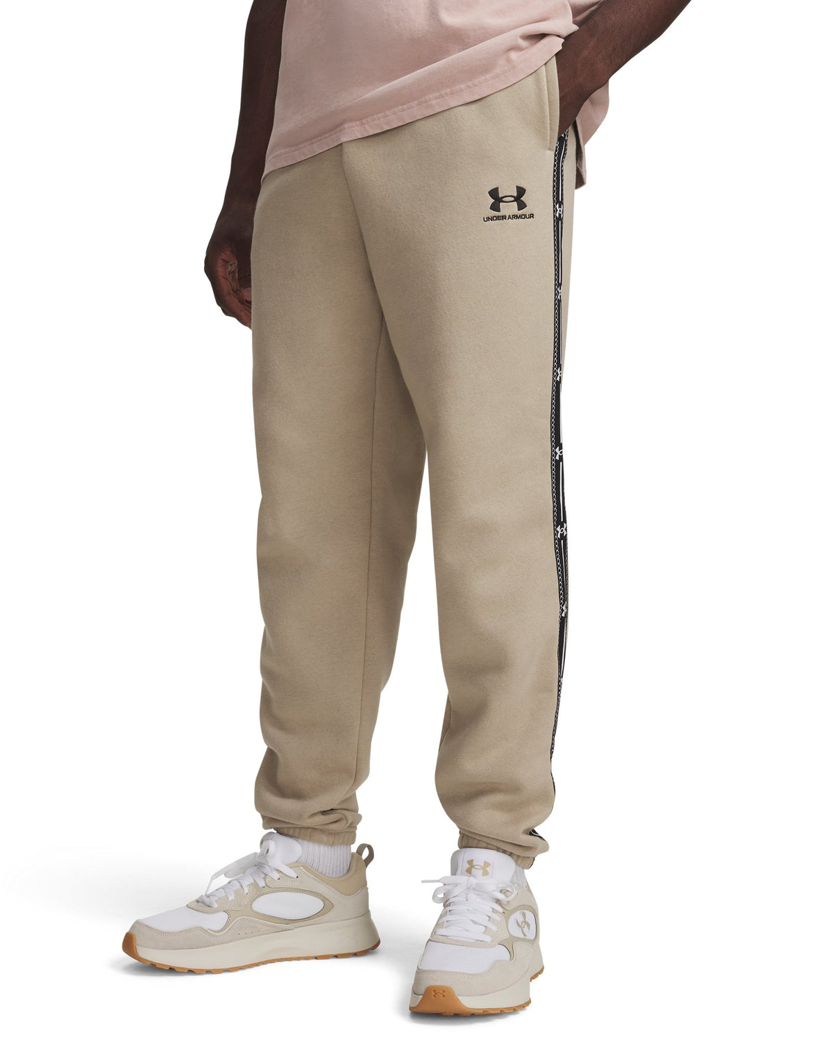 UA Icon Fleece Taped Men's Joggers - Brown
