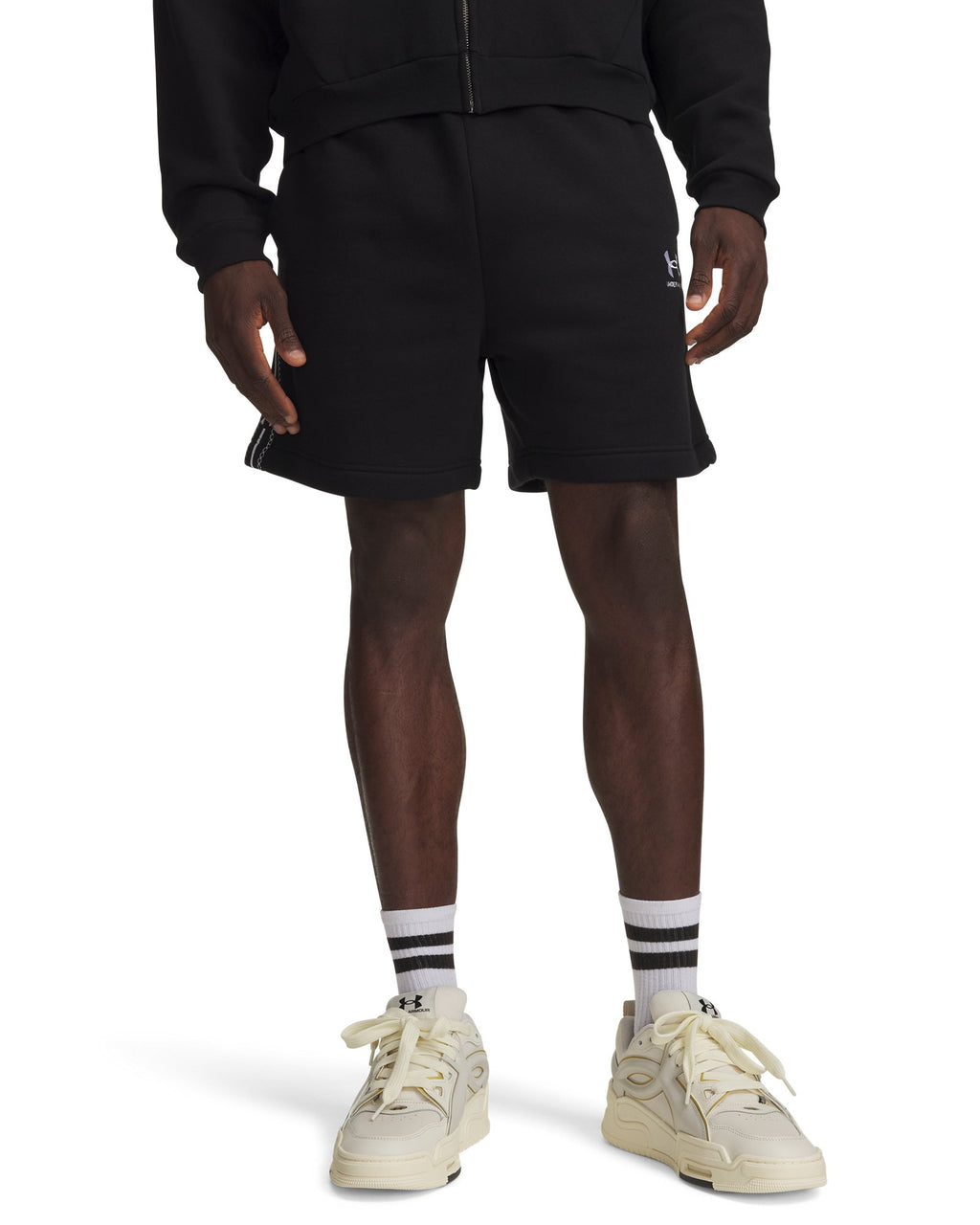 UA Icon Fleece Taped Men's Shorts - Black