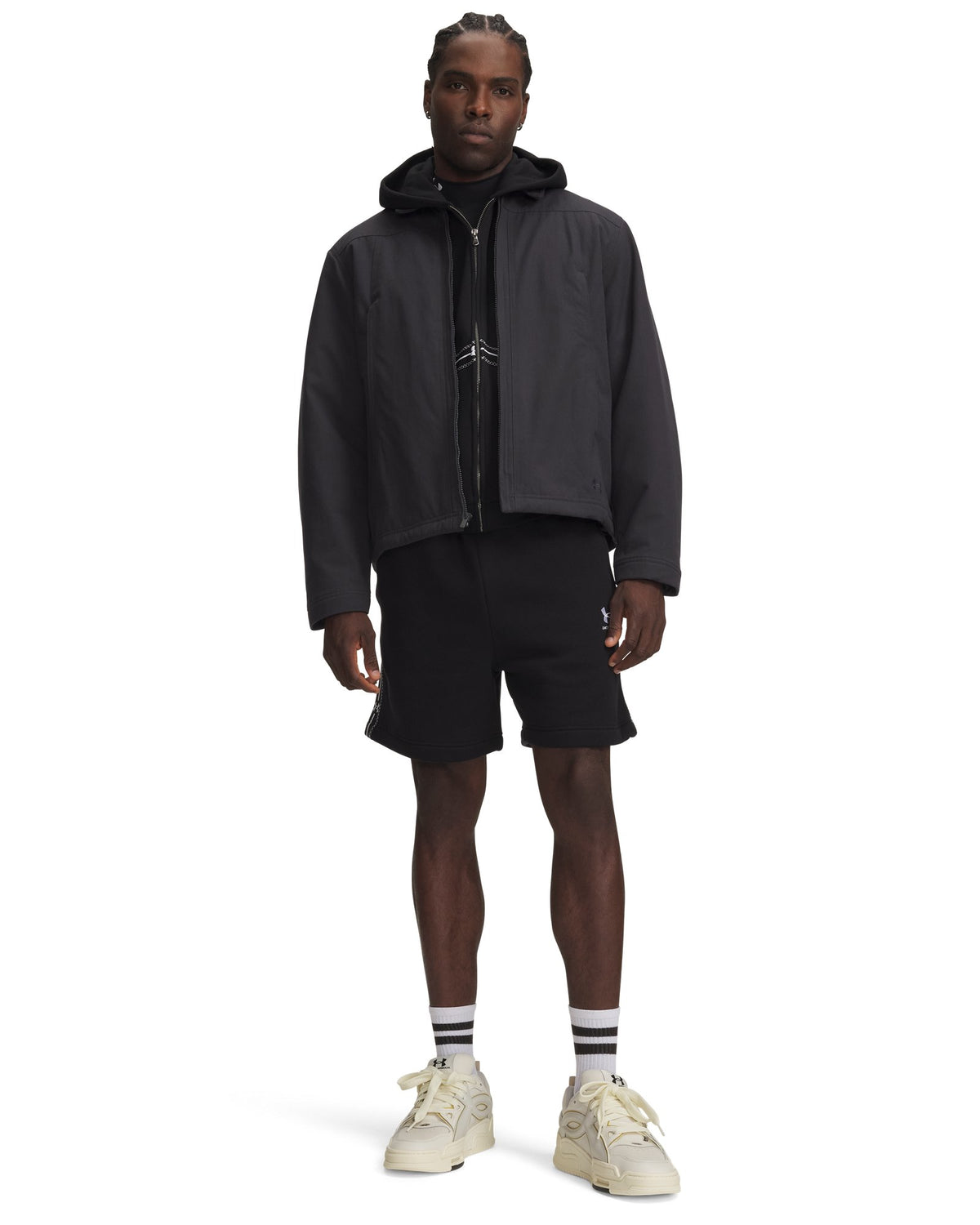 UA Icon Fleece Taped Men's Shorts - Black