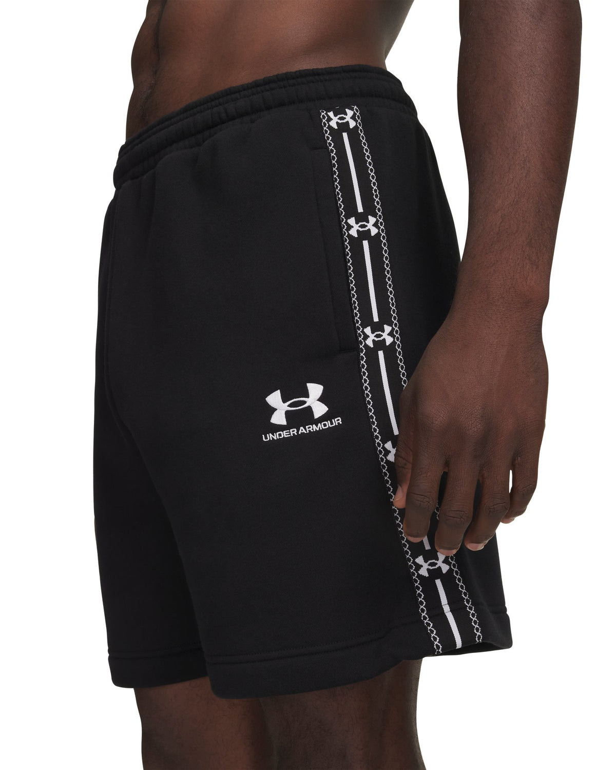 UA Icon Fleece Taped Men's Shorts - Black