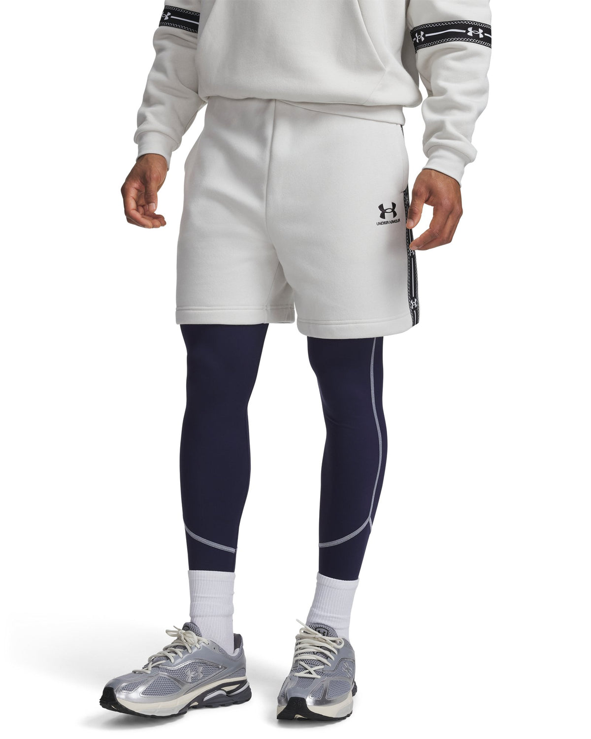UA Icon Fleece Taped Men's Shorts - White