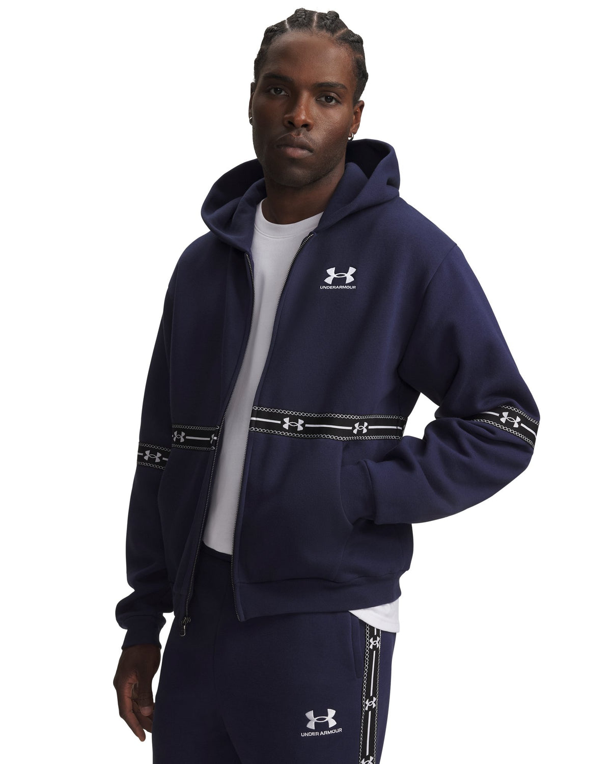 UA Icon Fleece Taped Men's Full Zip - Blue