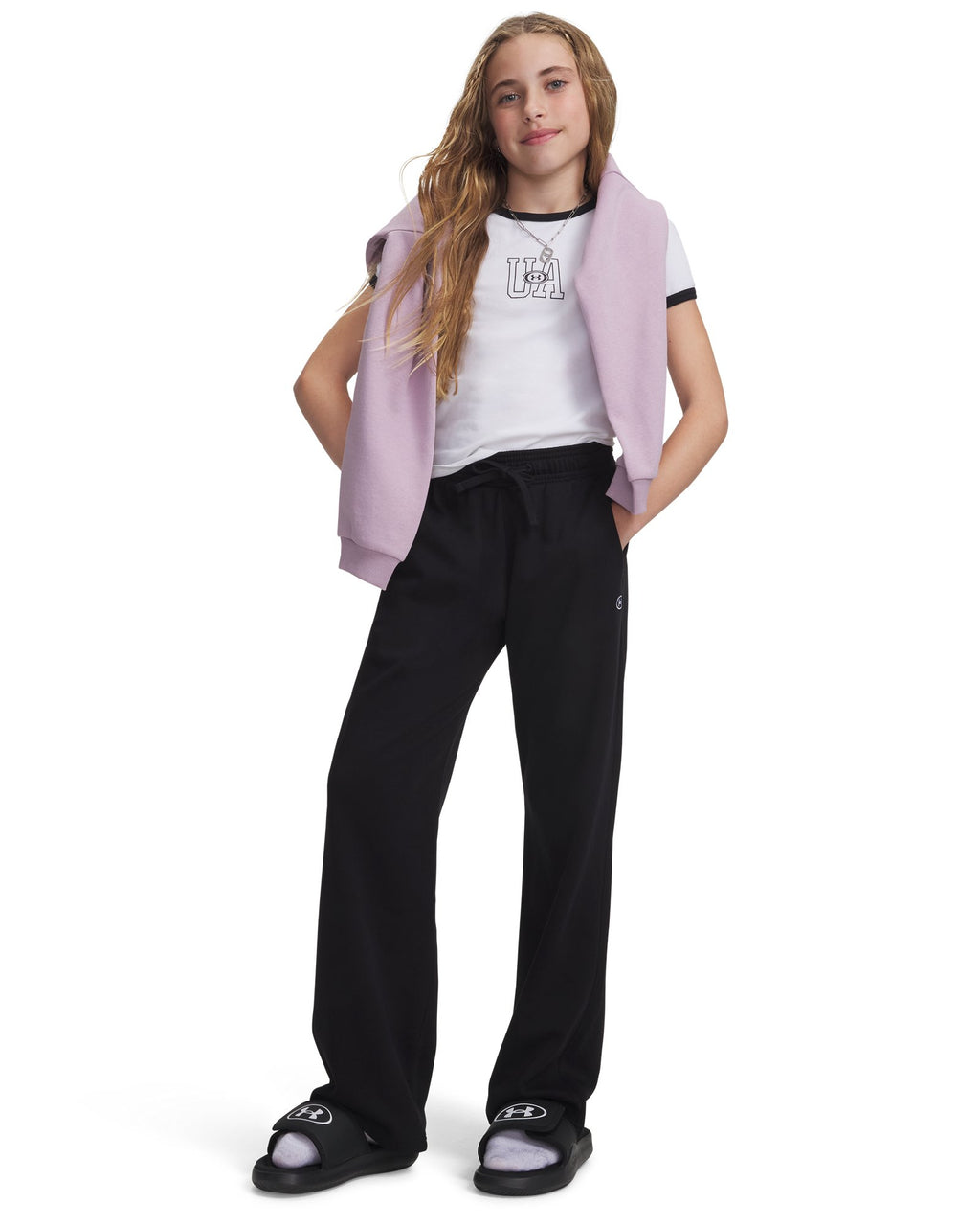 UA Rival Fleece Girls' Pants - Black