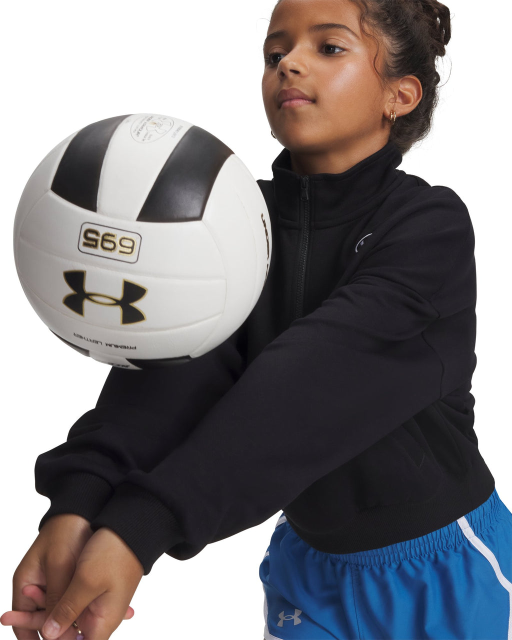 UA Rival Fleece Girls' ½ Zip - Black