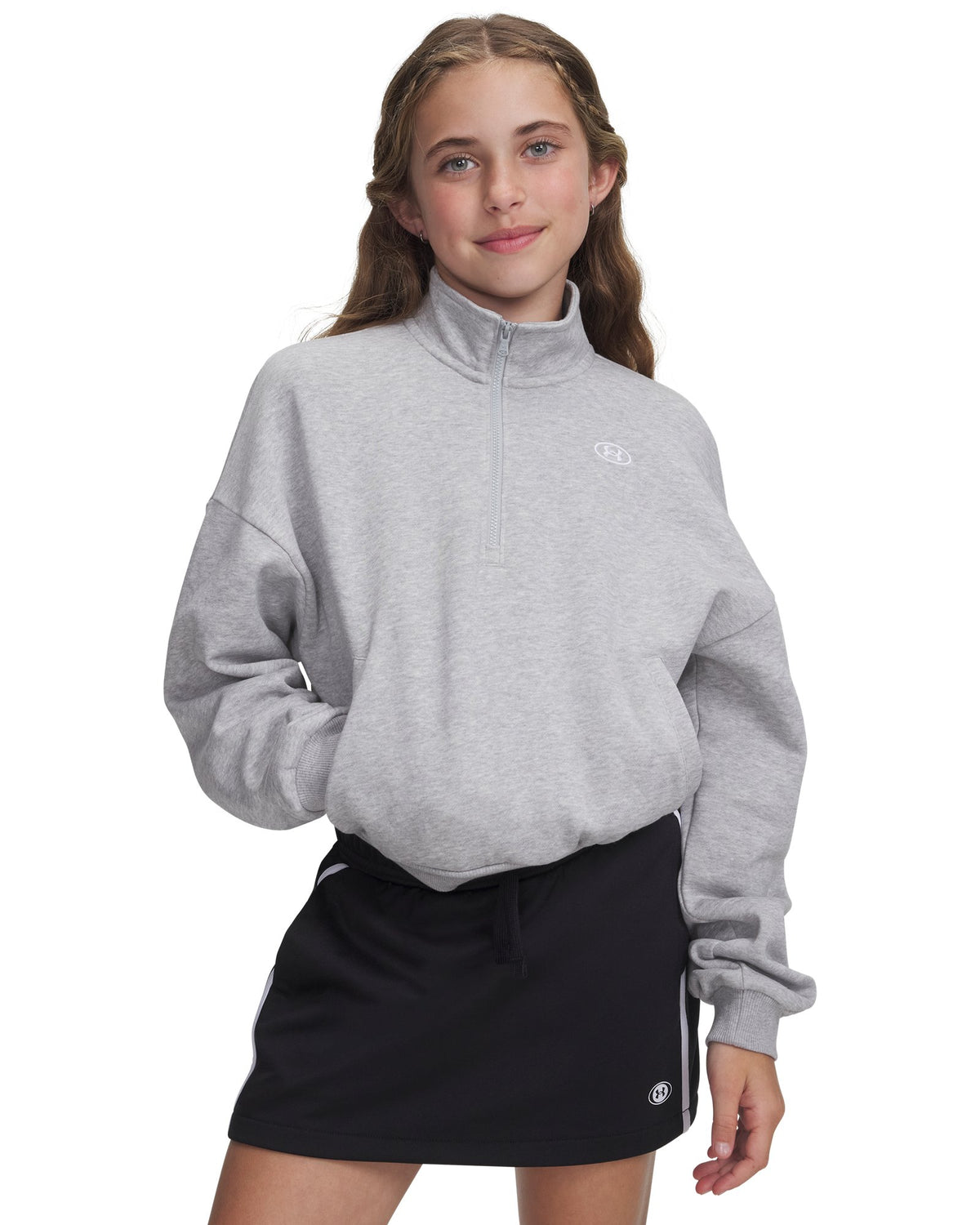 UA Rival Fleece Girls' ½ Zip - Gray