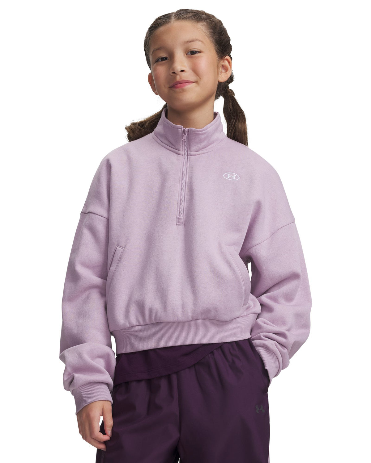 UA Rival Fleece Girls' ½ Zip - Pink