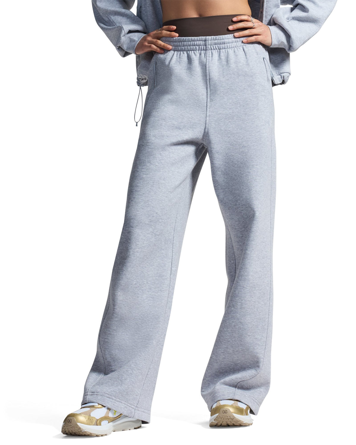 UA Unstoppable Fleece Open Women's Pants - Gray